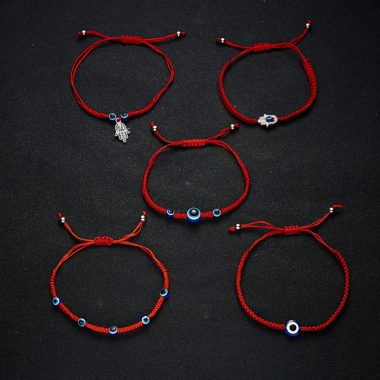 Classic Kabbalah Red String Thread Hamsa Hand Braid Bracelets Blue Turkish Evil Eye Bead Bracelet Fatima Friendship Jewelry