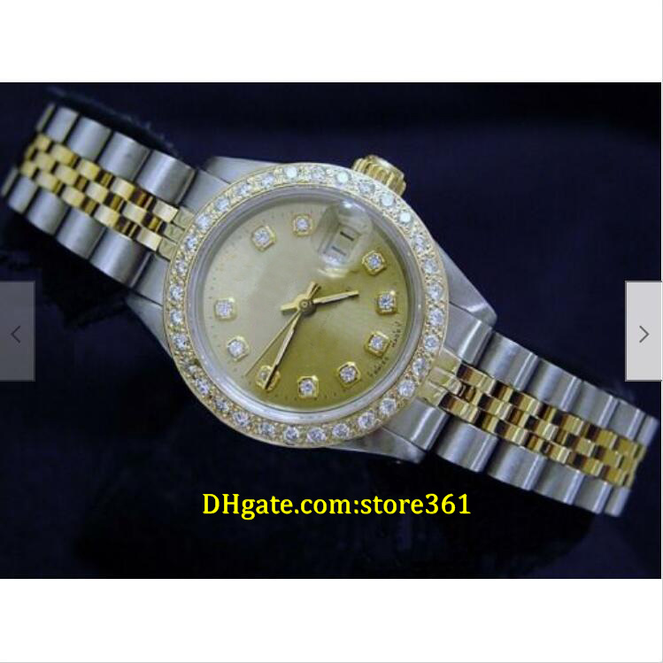 20 style Casual Dress Mechanical Automatic 26mm Lady 2Tone Yellow Gold Steel Watch Diamond Dial Bezel, 16
20 style Casual Dress Mechanical Automatic 26mm Lady 2Tone Yellow Gold Steel Watch Diamond Dial Bezel, 16
