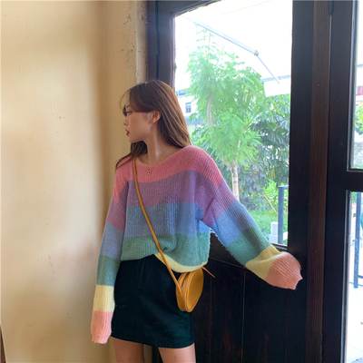 casual Loose Colorful O-neck College Wind Thin 2020 New Arrival Long Sleeve Female Women Sweaters, Multi
casual Loose Colorful O-neck College Wind Thin 2020 New Arrival Long Sleeve Female Women Sweaters, Multi