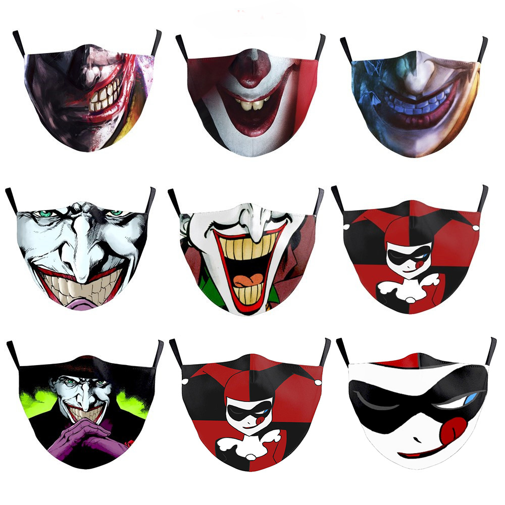 clown fashion face mask adult 3D printing dust-proof washable protective and anti-smog filter masks with 1 filters
clown fashion face mask adult 3D printing dust-proof washable protective and anti-smog filter masks with 1 filters
