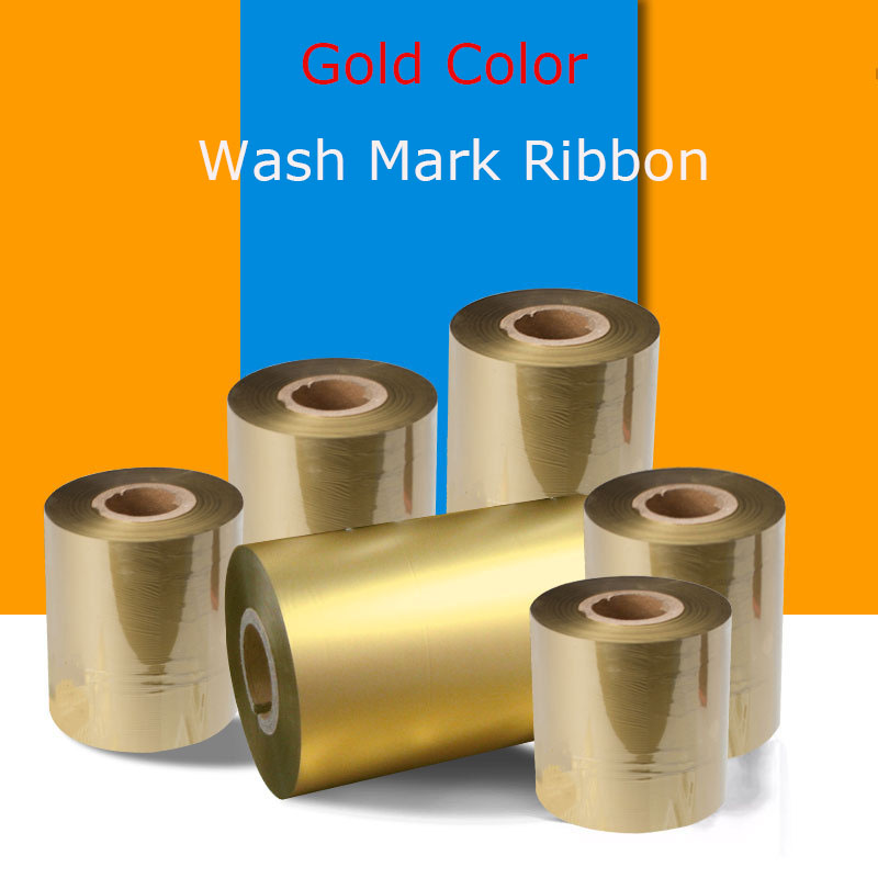 wash mark ribbon 40-110mm width Gold color use for thermal barcode transfer printer work with Satin for high quality
wash mark ribbon 40-110mm width Gold color use for thermal barcode transfer printer work with Satin for high quality