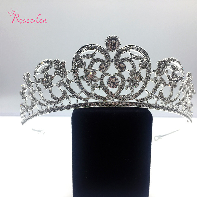 Gorgeous European Crystal wedding Bridal Tiara Rhinestone Pageant Miss Universe Crown Wedding Hair Accessories RE3124 Y200807
