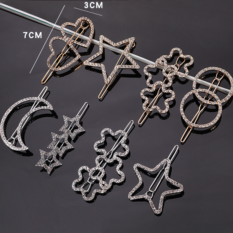 Vintage Shiny Crystal Rhinestones Hair Clip for Girls Geometric Pentagram Hair Clip for Women Barrette Accessories
Vintage Shiny Crystal Rhinestones Hair Clip for Girls Geometric Pentagram Hair Clip for Women Barrette Accessories