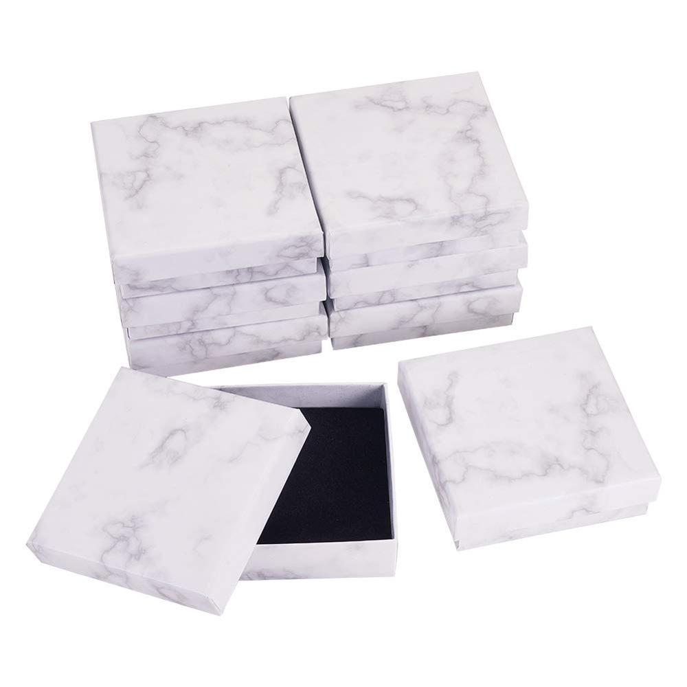 Rectangle/Square Marble Paper Cardboard Jewelry Gifts Box For Necklace Bracelet Rings Carton Packaging Storage Display Box MX200810