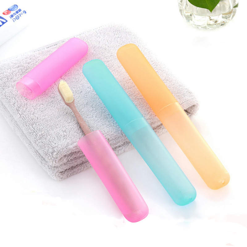 Frosted Toothbrush Holder Travel Plastic Case Hiking Camping Portable Toothbrush Tube Cover Storage Box Protect Frosted Toothbrush Holder