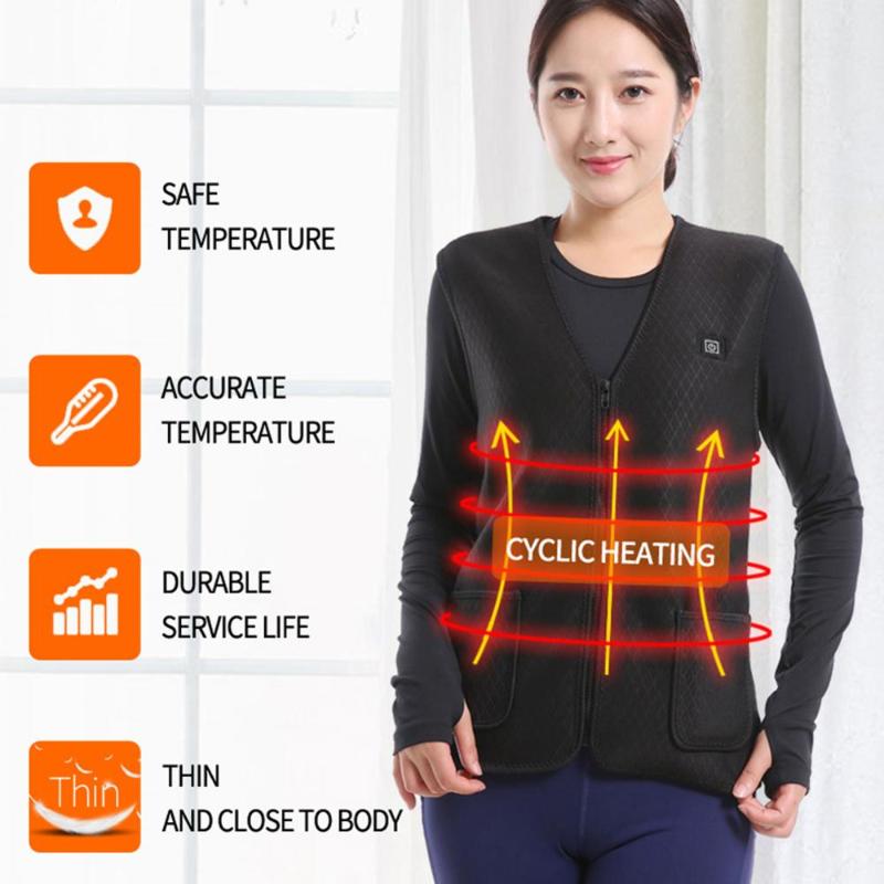 Women Autumn Winter Warm Electric Thermal Cloth Waistcoat Fish Hiking Outdoor USB Infrared Heating Vest Jacket, Black
Women Autumn Winter Warm Electric Thermal Cloth Waistcoat Fish Hiking Outdoor USB Infrared Heating Vest Jacket, Black