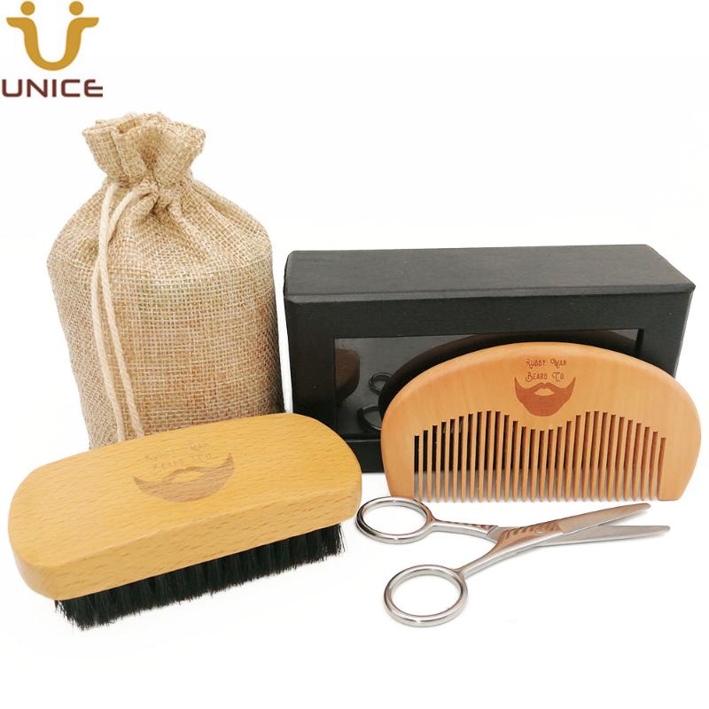 MOQ 50pcs Men Beard Care Set in Gift Window Box Custom LOGO Fine & Coarse Teeth Wood Combs Boar Bristle Beard Brush & Scissors
MOQ 50pcs Men Beard Care Set in Gift Window Box Custom LOGO Fine & Coarse Teeth Wood Combs Boar Bristle Beard Brush & Scissors