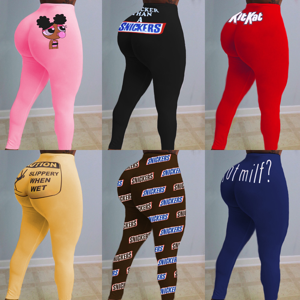 Designer 2021 women sexy tight pants pattern printed yoga casual digital printing slim fit sports high waist leggings, Black -2
Designer 2021 women sexy tight pants pattern printed yoga casual digital printing slim fit sports high waist leggings, Black -2