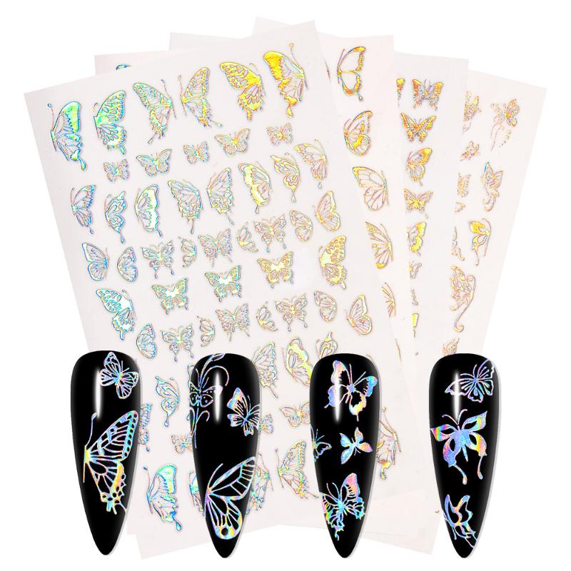 MEET ACROSS 4/8Pcs Nail Art Laser Butterfly Nail Stickers Colorful Transfer Decals 3D Design DIY Art Decorations, Pq09482
MEET ACROSS 4/8Pcs Nail Art Laser Butterfly Nail Stickers Colorful Transfer Decals 3D Design DIY Art Decorations, Pq09482