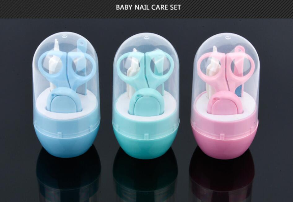 Baby nail clippers Stainless steel baby nail clippers set Children's nail clippers 4-piece set Manicure tools free ship