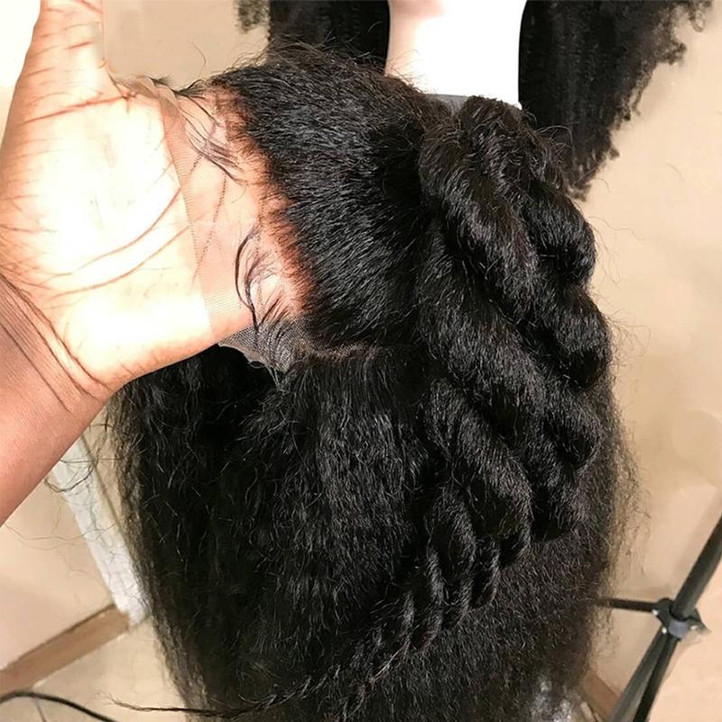 13x4 Kinky Straight Wig 150% Lace Human Hair Wigs For Women Pre Plucked With Baby Hair Brazilian Remy Yaki Human Wig Natural, As pic
13x4 Kinky Straight Wig 150% Lace Human Hair Wigs For Women Pre Plucked With Baby Hair Brazilian Remy Yaki Human Wig Natural, As pic