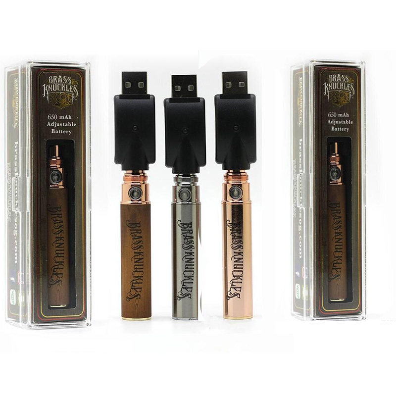 Brass Knuckles Battery 650mAh Good 900mAh Wood SS Vape Pen Preheat VV Variable Voltage Usb Charger Battery For 510 Thick Oil Cartridge Tank
Brass Knuckles Battery 650mAh Good 900mAh Wood SS Vape Pen Preheat VV Variable Voltage Usb Charger Battery For 510 Thick Oil Cartridge Tank
