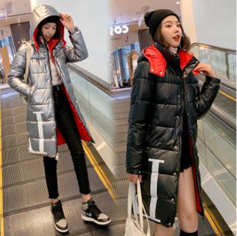 Winter new cotton coat student women's long section fashion slim slimming bright cotton coat, Silver
Winter new cotton coat student women's long section fashion slim slimming bright cotton coat, Silver