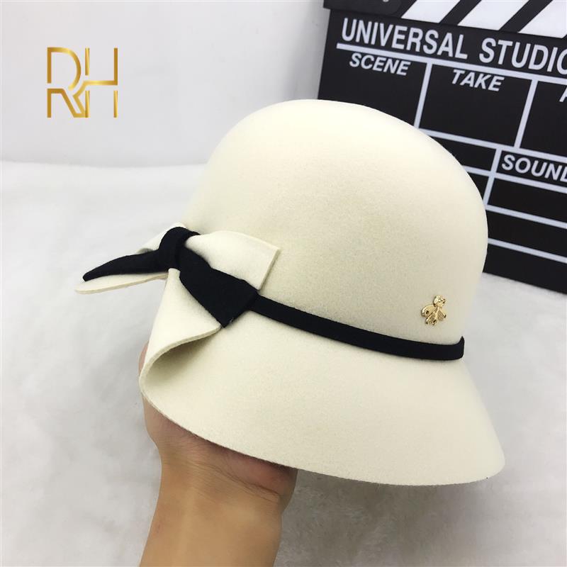 Lady Winter Luxury Bow-tie Cloche Hats Woman Party Formal Handmade 100% Wool Felt Fedora Hat For Holiday RH, White
Lady Winter Luxury Bow-tie Cloche Hats Woman Party Formal Handmade 100% Wool Felt Fedora Hat For Holiday RH, White