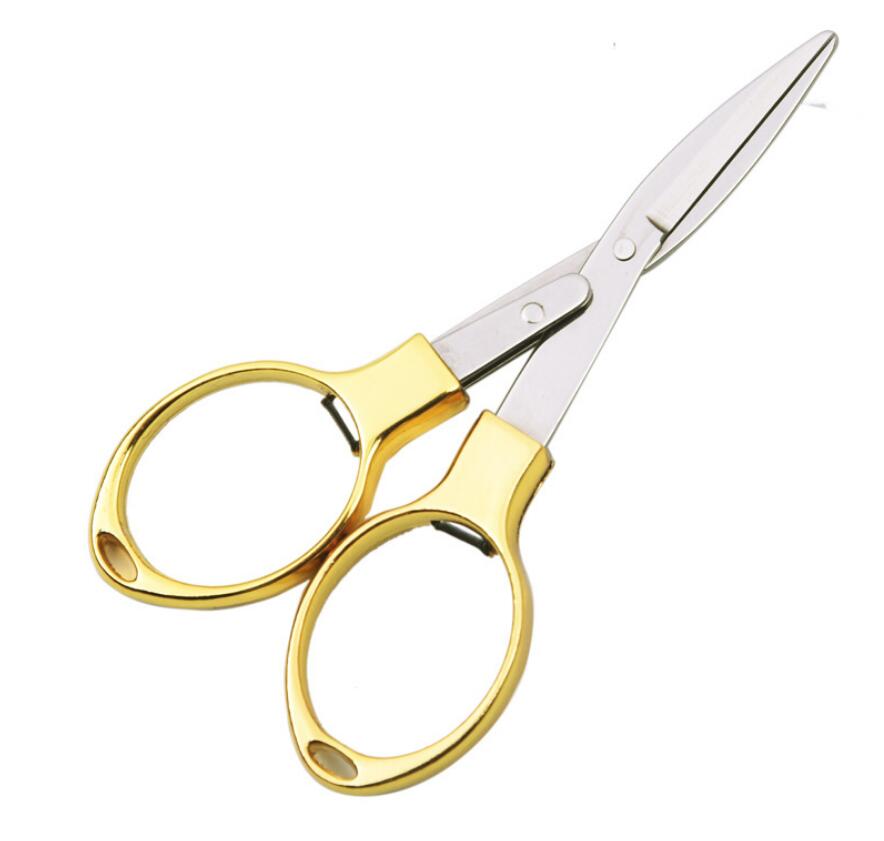 Wholesale Diamond Portable Folding Scissors Folding Foldable Scissors Collapsible Medium Trip Scissors Travel Scissor free ship
