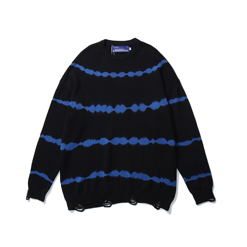 Hole Hem Striped Oversize Sweaters Men and Women Round Neck Retro Japanese Knitted Mens Sweater Pullover Loose Clothing
Hole Hem Striped Oversize Sweaters Men and Women Round Neck Retro Japanese Knitted Mens Sweater Pullover Loose Clothing