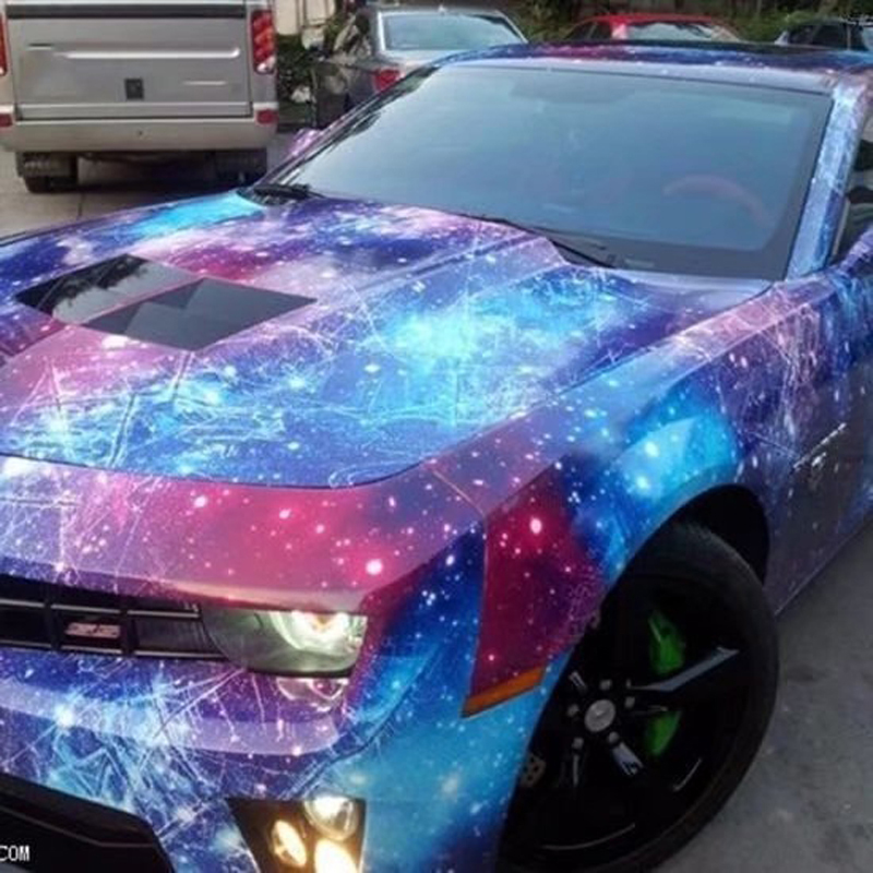 Graphic Sticker Bomb Galaxy Vinyl Film Wrap Galaxy Starry Camouflage Car Wrap Foil With Air Release Bubbles Free