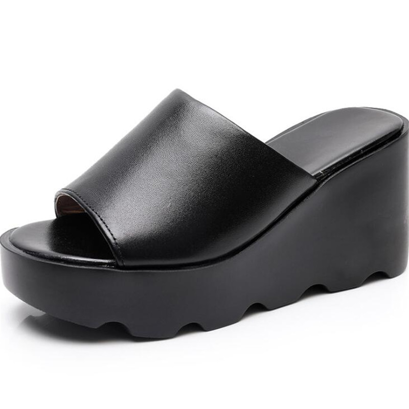 Hot 2020 New Summer Fashion Open Toe 8cm High Heel Sandals Top Soft Cowhide Women Leather Slippers Non-slip Thick Bottom Sandals, Black
Hot 2020 New Summer Fashion Open Toe 8cm High Heel Sandals Top Soft Cowhide Women Leather Slippers Non-slip Thick Bottom Sandals, Black