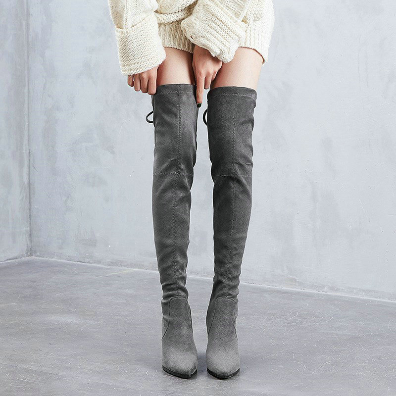 Quality Sheep Velvet Leather Women Over The Knee Boots Lace Up Sexy High Heels Women Shoes Lace Up Winter Boots Warm Size 35-40, Black
Quality Sheep Velvet Leather Women Over The Knee Boots Lace Up Sexy High Heels Women Shoes Lace Up Winter Boots Warm Size 35-40, Black