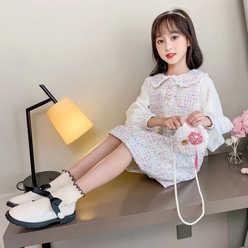 Children Princess Dresses For Girls Spring Autumn Kids Puff Long Sleeves Skirt Dresses Clothes + Cute Bag Fashion Shift, Pink
Children Princess Dresses For Girls Spring Autumn Kids Puff Long Sleeves Skirt Dresses Clothes + Cute Bag Fashion Shift, Pink