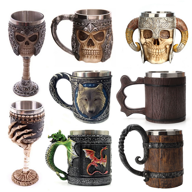 Hot Retro Horn Skull Resin Beer Mug Stainless Steel Skull Knight Halloween Coffee Cup Viking Tea Mug Pub Bar Decoration
Hot Retro Horn Skull Resin Beer Mug Stainless Steel Skull Knight Halloween Coffee Cup Viking Tea Mug Pub Bar Decoration