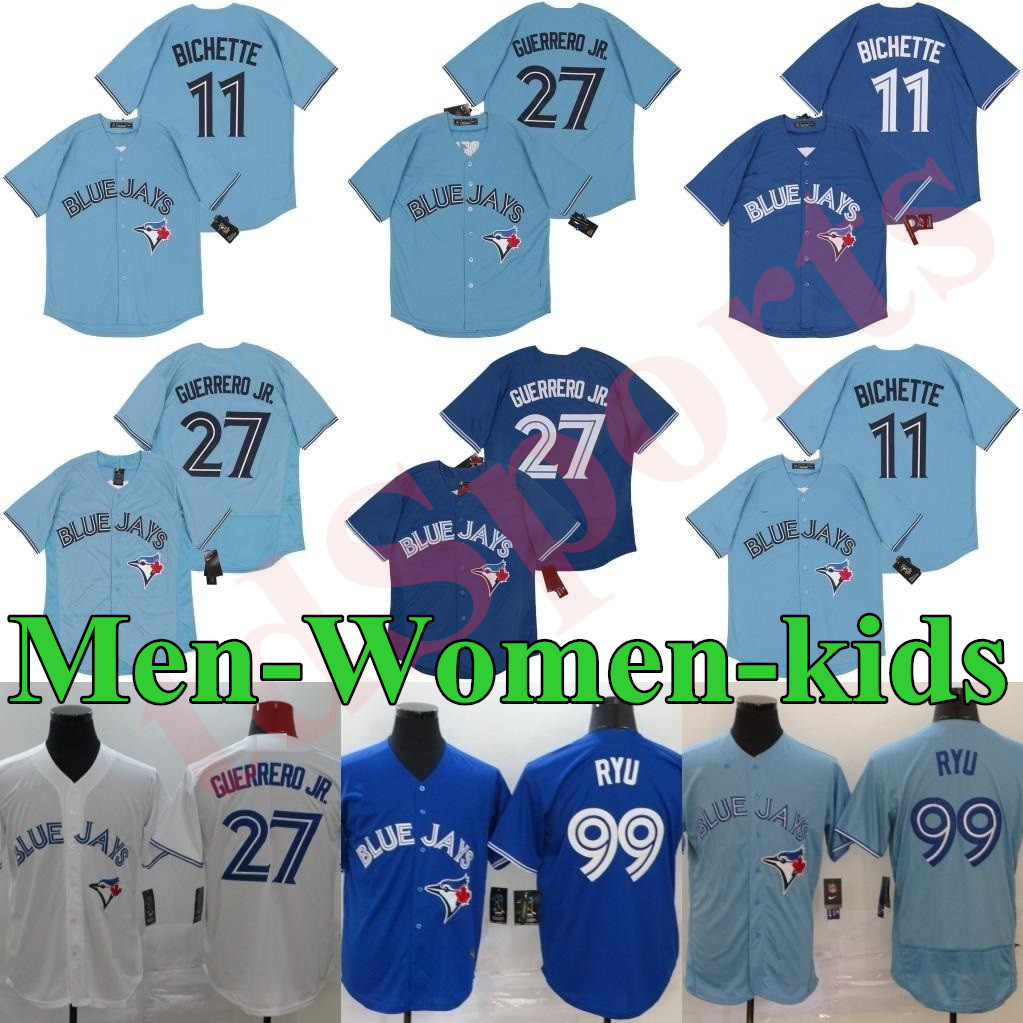 New Men Women kids 11 Bo Bichette 2020 Blue Jay Jersey 27 Vladimir Guerrero Jr. 99 Hyun-Jin Ryu baseball jersey, As shown in illustration
New Men Women kids 11 Bo Bichette 2020 Blue Jay Jersey 27 Vladimir Guerrero Jr. 99 Hyun-Jin Ryu baseball jersey, As shown in illustration