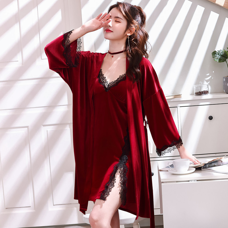 Fdfklak Velvet Set Nightgown Lace Sexy Nightwear Lounge Set Women Wine Red 2 Pieces Night Dress Sleep Wear Autumn Dress Women, Gray
Fdfklak Velvet Set Nightgown Lace Sexy Nightwear Lounge Set Women Wine Red 2 Pieces Night Dress Sleep Wear Autumn Dress Women, Gray