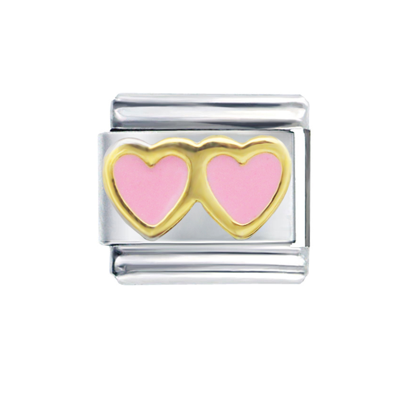 Wholesale Stainless Steel 9mm Classic Size composable links adjustable love you pink enamel double hearts Italian Charm bracelet links, Black
Wholesale Stainless Steel 9mm Classic Size composable links adjustable love you pink enamel double hearts Italian Charm bracelet links, Black