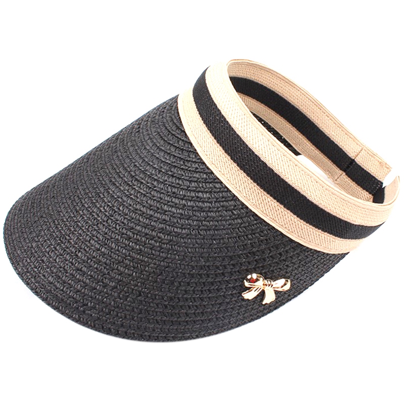 Empty Top Women'S Straw Hat Women'S Summer Sun Hat Ladies Bow Beach Adult Sun Black 
Empty Top Women'S Straw Hat Women'S Summer Sun Hat Ladies Bow Beach Adult Sun Black