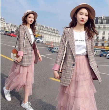 Suit Jacket Women' New Style Turn Sleeve Casual Versatile CHIC Popular Grid Red Suit Spring And Autumn, Pink plaid
Suit Jacket Women' New Style Turn Sleeve Casual Versatile CHIC Popular Grid Red Suit Spring And Autumn, Pink plaid