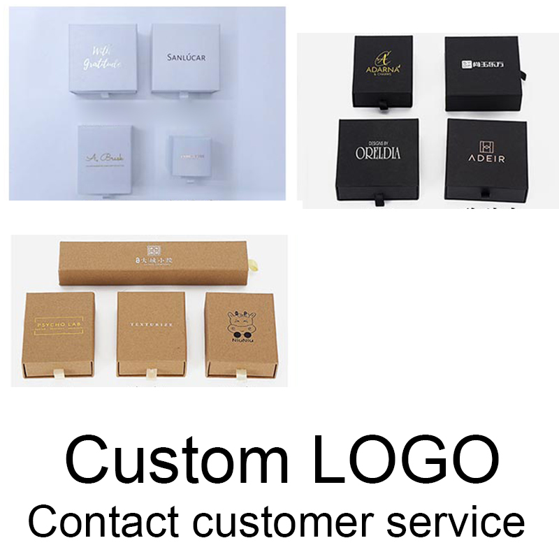Customizable Logo Carton Box Necklace Bracelet Earrings Jewelry Packaging Display pink 10pcs Pull Out Wholesale Lots Bulk BOX T200808