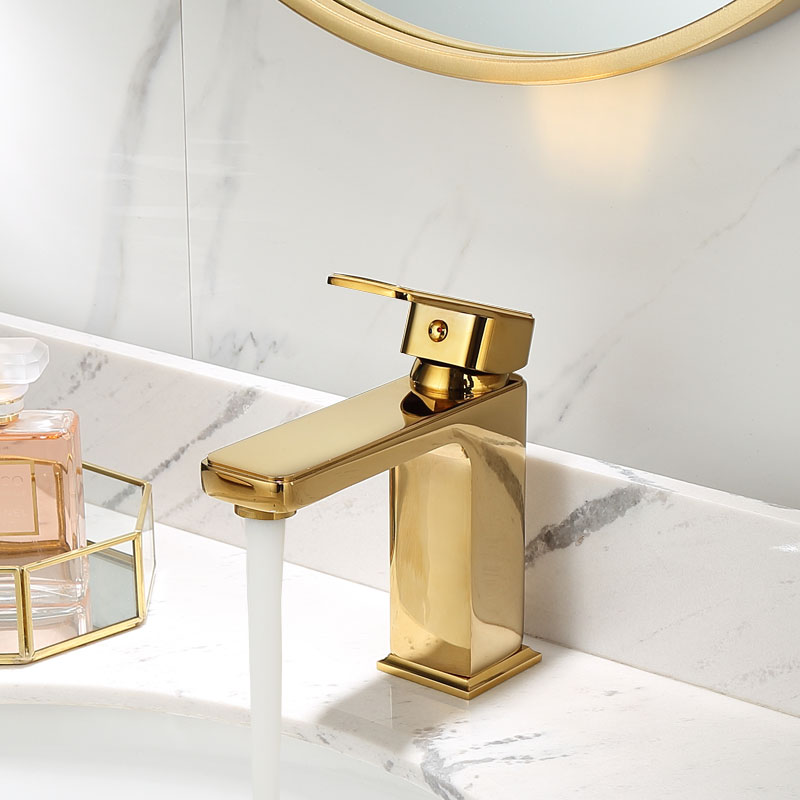 Nordic copper-gold quadrangular washbasin cold and hot water faucet light and luxurious washbasin faucet
Nordic copper-gold quadrangular washbasin cold and hot water faucet light and luxurious washbasin faucet