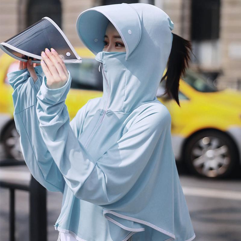 Summer Anti UV Sun Protection Coat Hoodie with Removable Sun Hat Scarf Fully Protection Cap for Cycling Hiking Fishing Driving, White
Summer Anti UV Sun Protection Coat Hoodie with Removable Sun Hat Scarf Fully Protection Cap for Cycling Hiking Fishing Driving, White