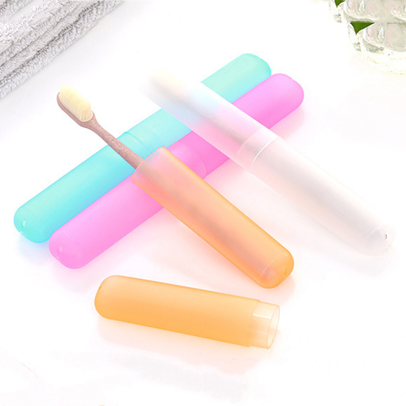 Frosted Toothbrush Holder Travel Plastic Case Hiking Camping Portable Toothbrush Tube Cover Storage Box Protect Frosted Toothbrush Holder