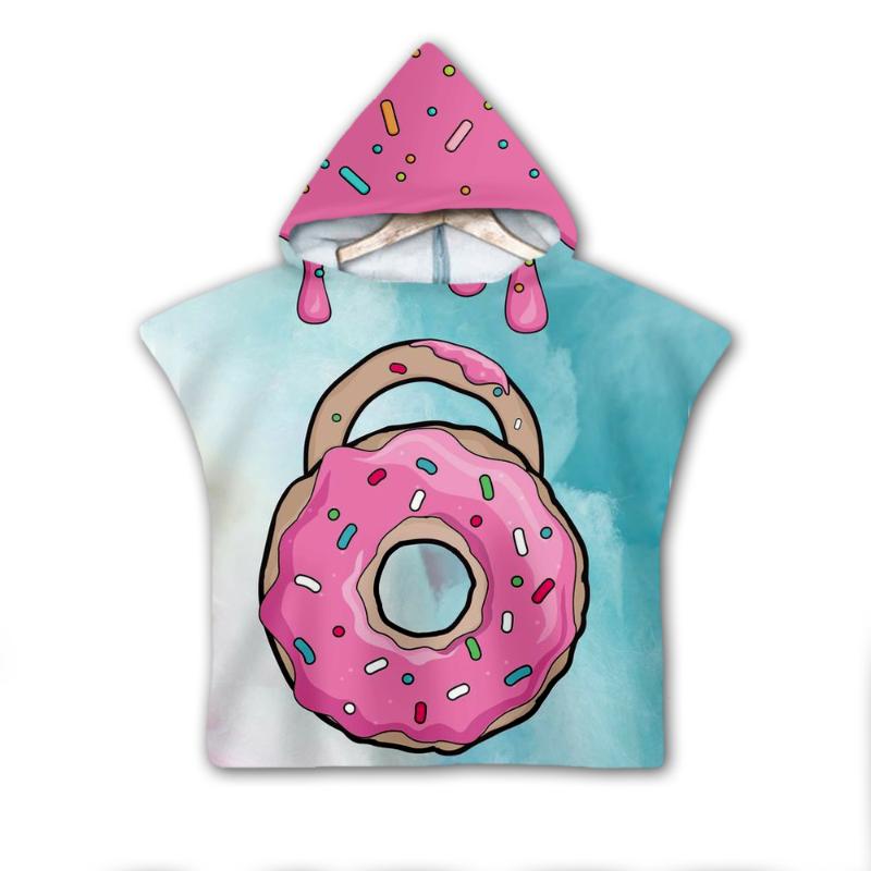Towel Dessert Donut Milk Hooded Baby Boys And Girls Wearable Bath For Kids Travel 3D Print Beach Towels Style-5, Black 
Towel Dessert Donut Milk Hooded Baby Boys And Girls Wearable Bath For Kids Travel 3D Print Beach Towels Style-5, Black