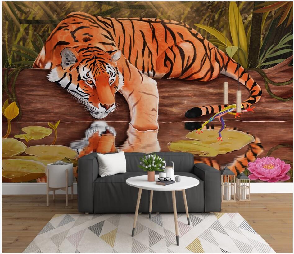 Custom 3d photo wallpaper mural on the wall Hand drawn tiger king of tropical forest home decor living room wallpaper for walls 3 d, Non-woven wallpaper
Custom 3d photo wallpaper mural on the wall Hand drawn tiger king of tropical forest home decor living room wallpaper for walls 3 d, Non-woven wallpaper