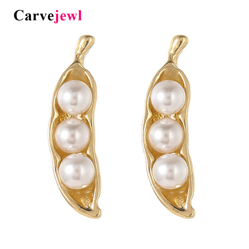 Carvejewl new Style Lovely Pea shape Stud Earrings gold silver-plate Simulated Pearl earring simple good quality cute earrings
Carvejewl new Style Lovely Pea shape Stud Earrings gold silver-plate Simulated Pearl earring simple good quality cute earrings
