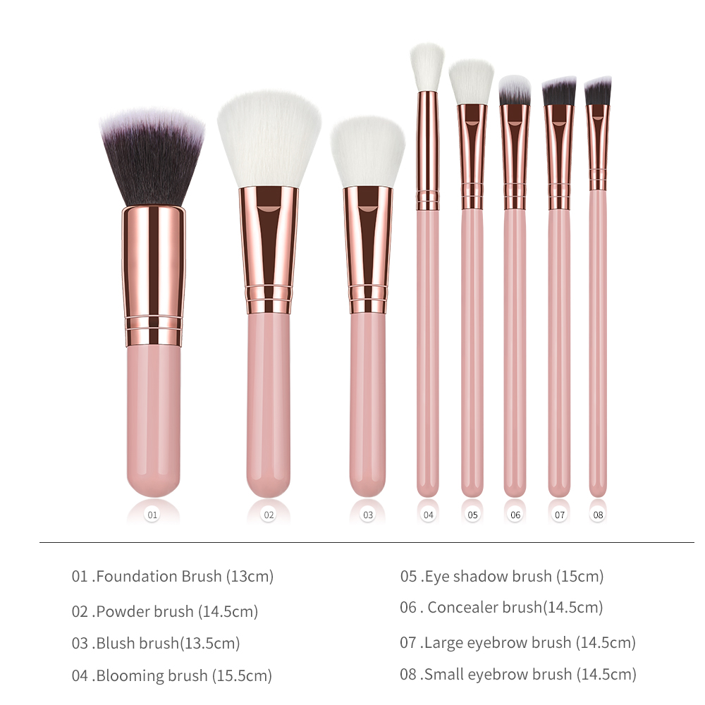 Wooden Makeup brushes with gift powder puff Short handle powder Cosmetics brush set Makeup brocha de maquillaje pinceles de maquillaje