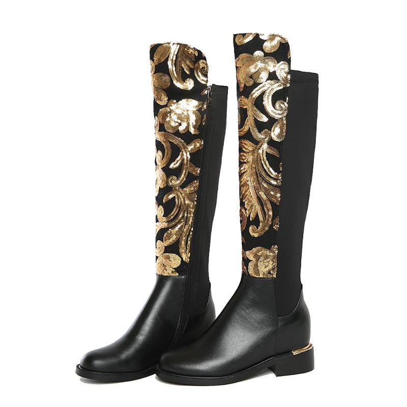 Original Intention Super Gorgeous Women Knee High Boots Beautiful Glitter Round Toe Boots Black Shoes Woman US Size 4-10, D584
Original Intention Super Gorgeous Women Knee High Boots Beautiful Glitter Round Toe Boots Black Shoes Woman US Size 4-10, D584