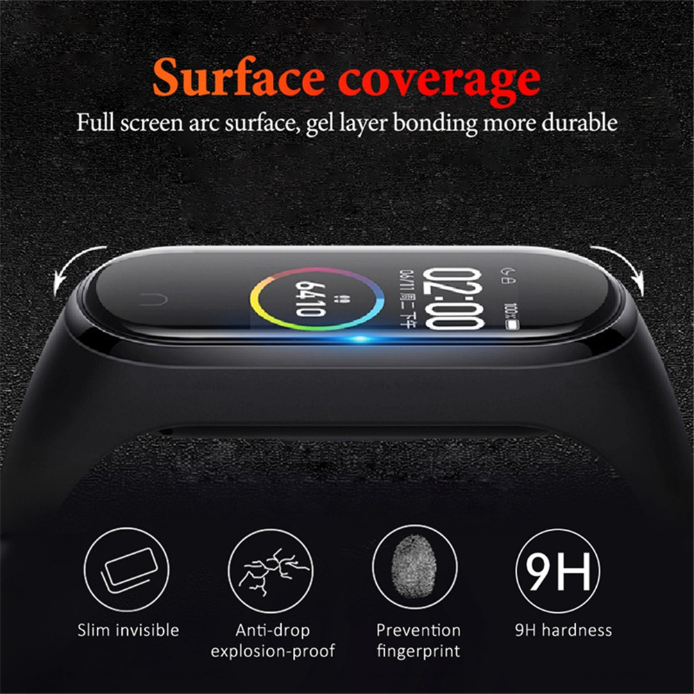 3D Tempered Xiaomi Band Protective Glass Miband 5 Full Curved Edge Scratch-resistant For Xiomi Mi Band5 Film free shipping