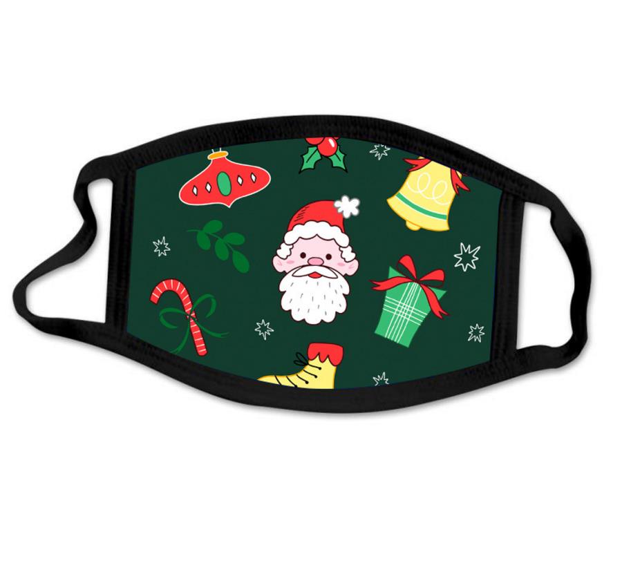 Christmas Patterns Face Mask Cotton Holiday Printed Warm Face Covers Washable Anti Dust For Adults Teen individual package