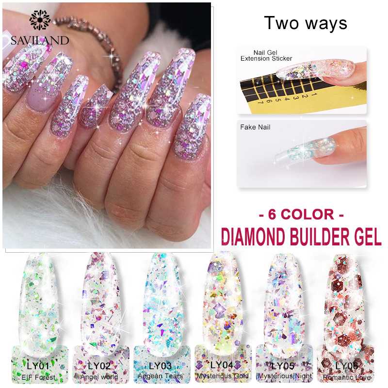 SAVILAND 3D Super Glitter Diamond Nails Builder Fast Building Finger Extension Gel Nail Polish Semi Permanent Nails Art, Base coat
SAVILAND 3D Super Glitter Diamond Nails Builder Fast Building Finger Extension Gel Nail Polish Semi Permanent Nails Art, Base coat