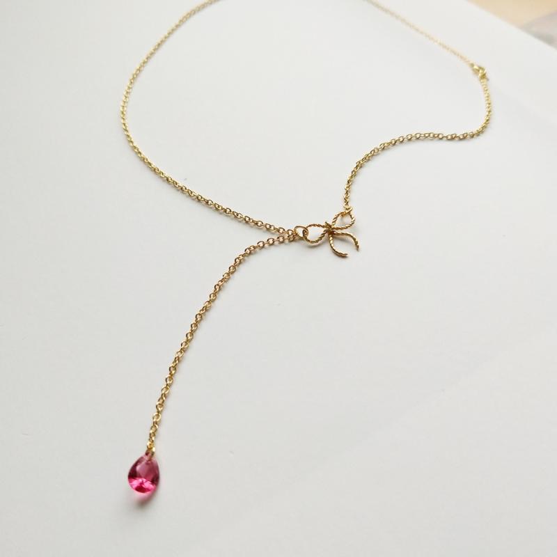 925 Sterling Silver Gold Butterfly Knot Sideways Bow Necklace Rose Red Teardrop Zircon Drop Necklace Female Choker Women Jewelry
925 Sterling Silver Gold Butterfly Knot Sideways Bow Necklace Rose Red Teardrop Zircon Drop Necklace Female Choker Women Jewelry