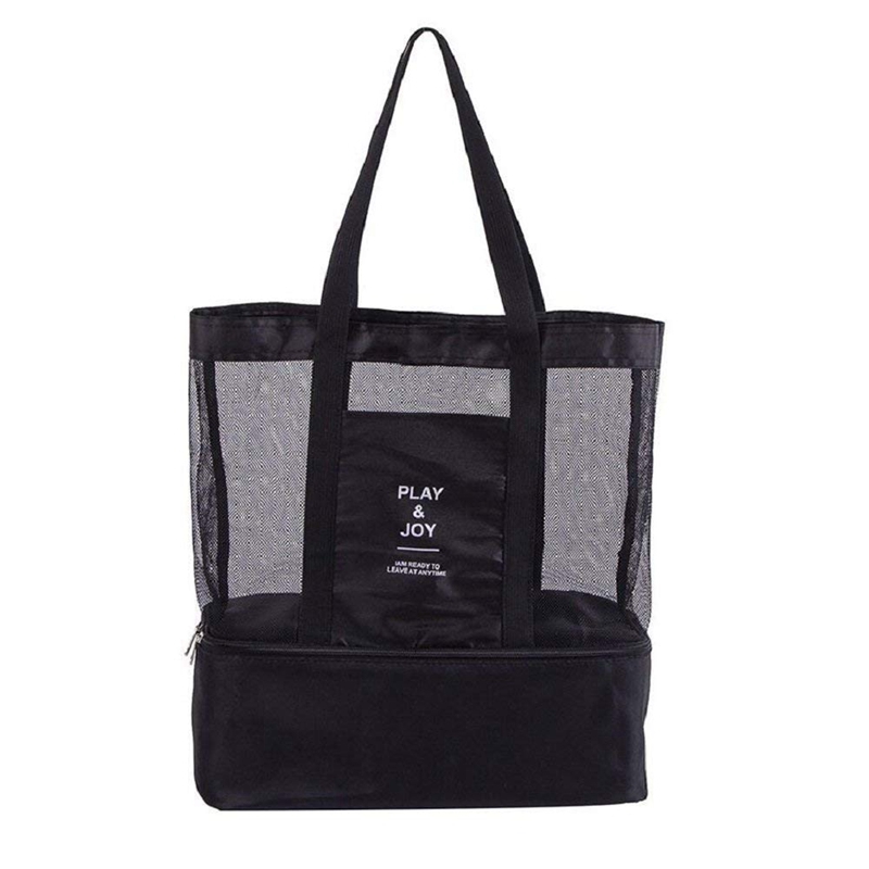 NEW-2 in 1 mesh beach zipper pocket with integrated cool bag, invisible insulation bag, tote bag work holiday beach park picnic, Black
NEW-2 in 1 mesh beach zipper pocket with integrated cool bag, invisible insulation bag, tote bag work holiday beach park picnic, Black