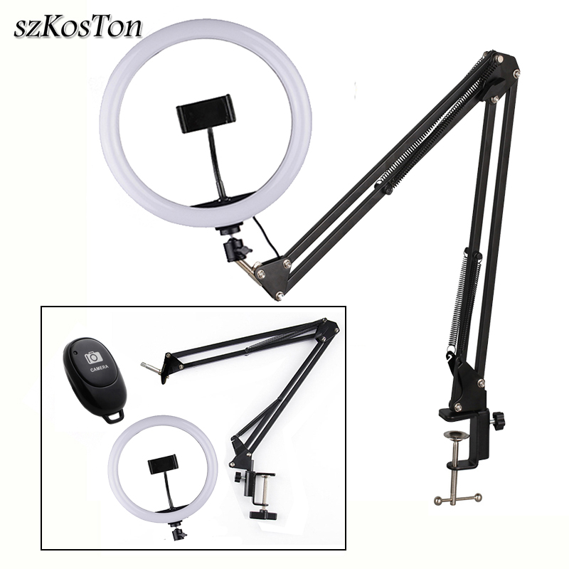 Photography Dimmable LED Selfie Ring Light With Desk Long Arm Phone Holder 3200K-5600K Photo Studio Light For Youtube Video Live
Photography Dimmable LED Selfie Ring Light With Desk Long Arm Phone Holder 3200K-5600K Photo Studio Light For Youtube Video Live