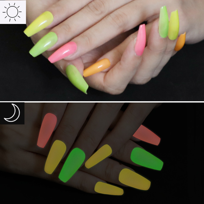 24pcs High Quality Multicolor Luminous Fake Nails glue Neon Lights Fluorescent Music Festival wearable full cover fake nail tips, As show
24pcs High Quality Multicolor Luminous Fake Nails glue Neon Lights Fluorescent Music Festival wearable full cover fake nail tips, As show