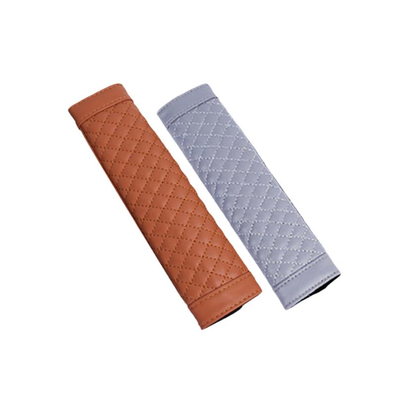 1 Pair Stylish Car Safety Seat Belt Faux Leather Shoulder Strap Pad Cushion Cover Belt Protector for Adults Kids
