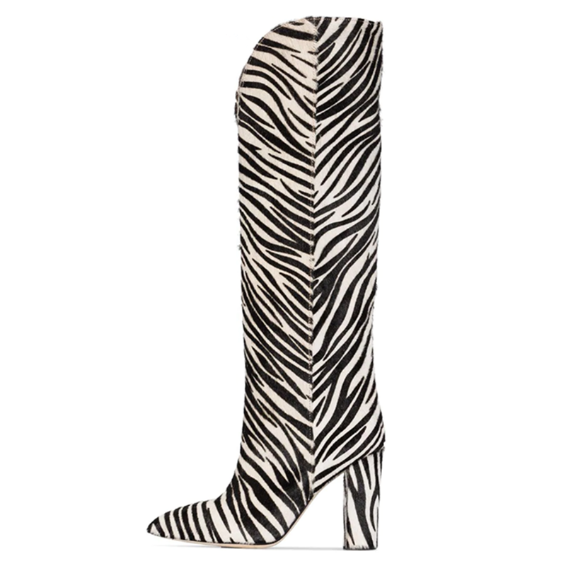 New Printing Knee High Knight Boots For Women Horse Hair Pointed Toe High Heels Zebra Stripe Heterosexual Boots Mujer Botines
New Printing Knee High Knight Boots For Women Horse Hair Pointed Toe High Heels Zebra Stripe Heterosexual Boots Mujer Botines