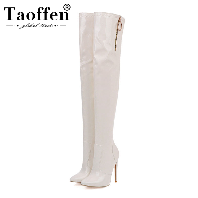 Taoffen Size 30-48 High Quality Pu Leather High Heels Winter Long Boots Pointed Toe Zipper Fashion Sexy Office Over Knee Boots, Black
Taoffen Size 30-48 High Quality Pu Leather High Heels Winter Long Boots Pointed Toe Zipper Fashion Sexy Office Over Knee Boots, Black