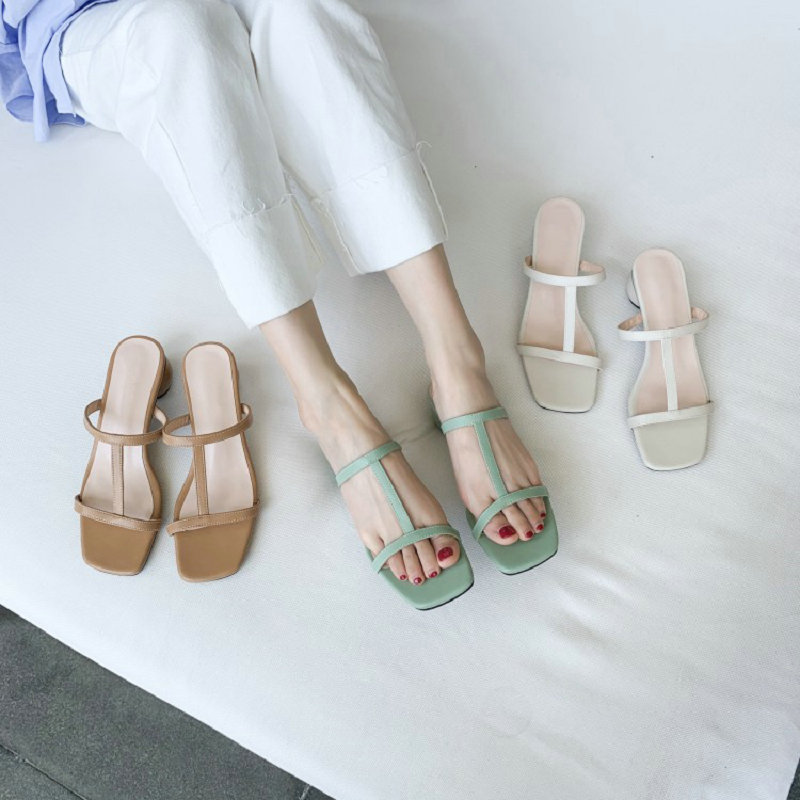 Sianie Tianie T-strap woman's slippers round heels casual beach sandals classy female slides shoes plus size 33-43 women mules, Beige
Sianie Tianie T-strap woman's slippers round heels casual beach sandals classy female slides shoes plus size 33-43 women mules, Beige